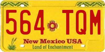 NM license plate 564TQM