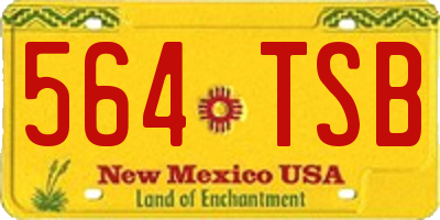 NM license plate 564TSB