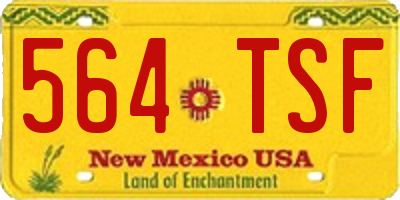 NM license plate 564TSF