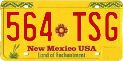 NM license plate 564TSG