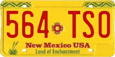 NM license plate 564TSO