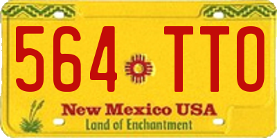 NM license plate 564TTO