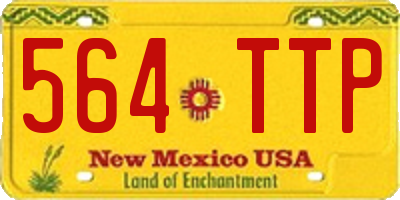 NM license plate 564TTP