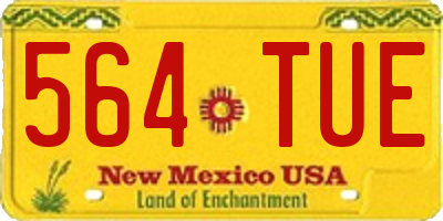 NM license plate 564TUE