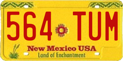 NM license plate 564TUM