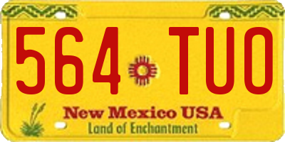 NM license plate 564TUO