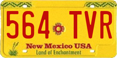 NM license plate 564TVR