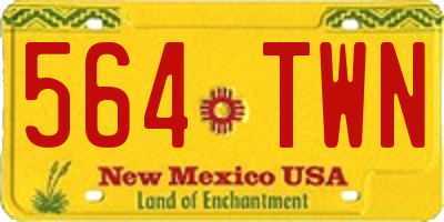 NM license plate 564TWN