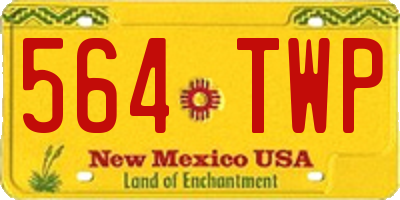 NM license plate 564TWP