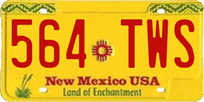 NM license plate 564TWS