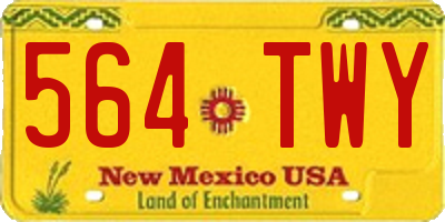 NM license plate 564TWY