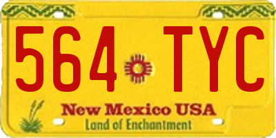 NM license plate 564TYC
