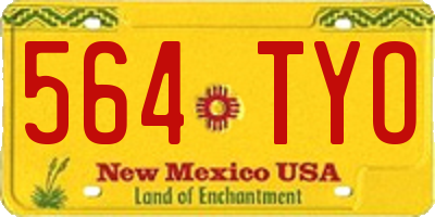 NM license plate 564TYO