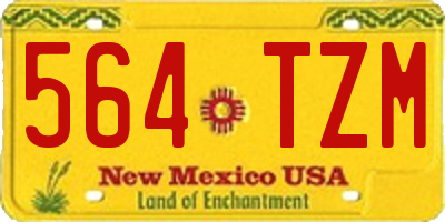 NM license plate 564TZM