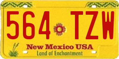 NM license plate 564TZW