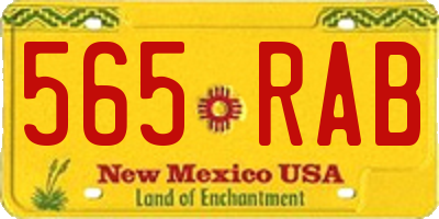 NM license plate 565RAB