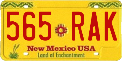 NM license plate 565RAK