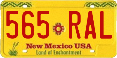 NM license plate 565RAL