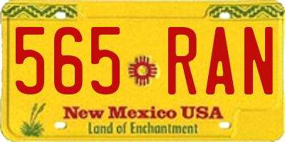 NM license plate 565RAN