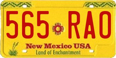 NM license plate 565RAO