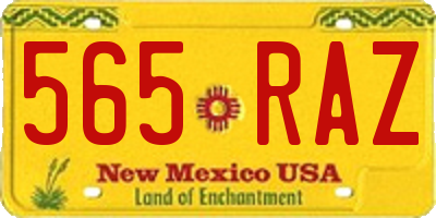 NM license plate 565RAZ