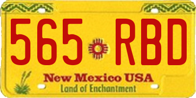 NM license plate 565RBD