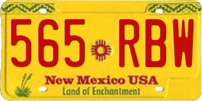 NM license plate 565RBW