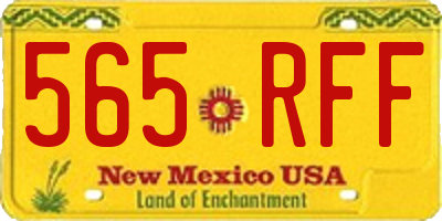 NM license plate 565RFF