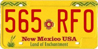 NM license plate 565RFO