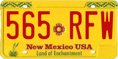 NM license plate 565RFW
