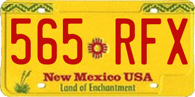 NM license plate 565RFX