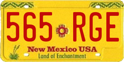 NM license plate 565RGE