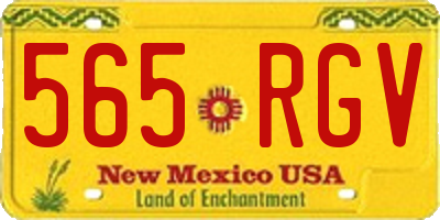 NM license plate 565RGV