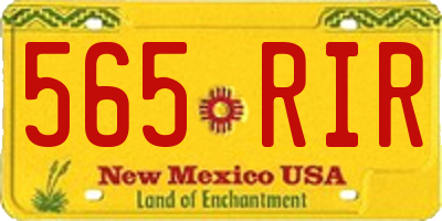 NM license plate 565RIR