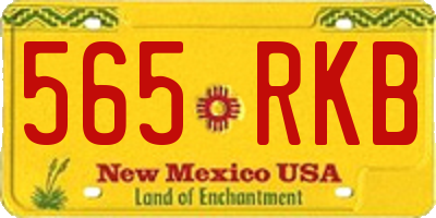 NM license plate 565RKB