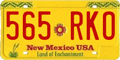 NM license plate 565RKO