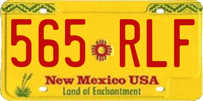 NM license plate 565RLF
