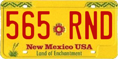 NM license plate 565RND
