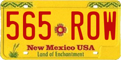 NM license plate 565ROW