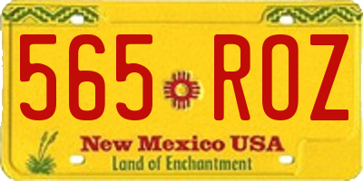 NM license plate 565ROZ