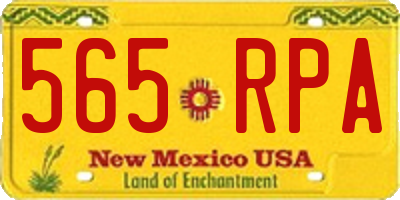 NM license plate 565RPA