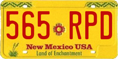 NM license plate 565RPD