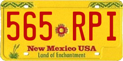 NM license plate 565RPI