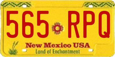 NM license plate 565RPQ