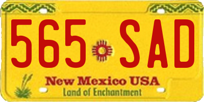 NM license plate 565SAD