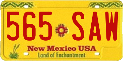 NM license plate 565SAW