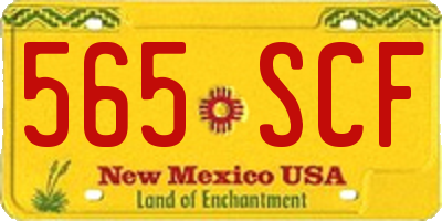 NM license plate 565SCF