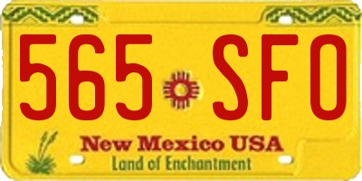 NM license plate 565SFO