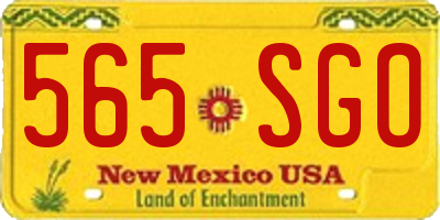 NM license plate 565SGO