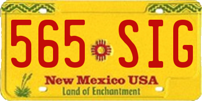 NM license plate 565SIG
